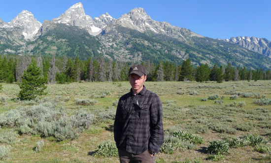 Me in front of the Teton Mountains